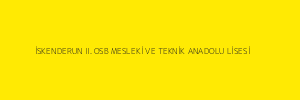 İSKENDERUN II. OSB MESLEKİ VE TEKNİK ANADOLU LİSESİ